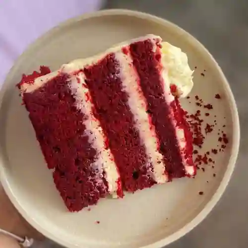 Torta Red Velvet, Porción.