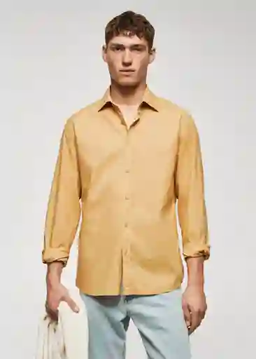 Camisa Ibiza Ocre Talla L Hombre Mango