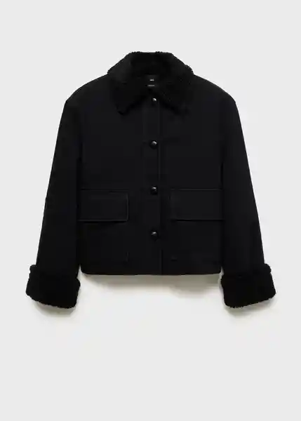 Chaqueta Cazadora Eme Tejano Negro Talla L Mujer Mango