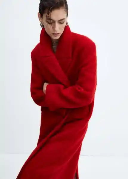 Abrigo Carmin Rojo Talla L Mujer Mango