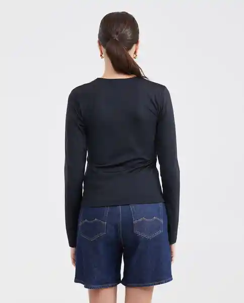 Camiseta Squareneck Negro Noche Ultra Oscuro T. XS Chevignon