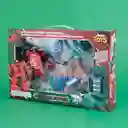 Robot Transformable y Pistola Rojo y Verde Serie Miniso