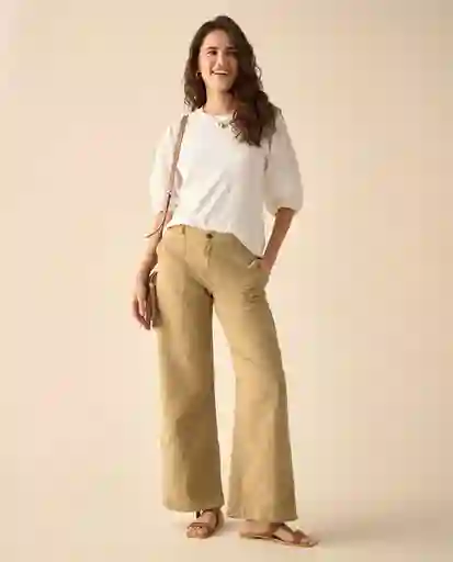 Pantalón Crudo Nevisca Claro Talla 12 631G030 Esprit