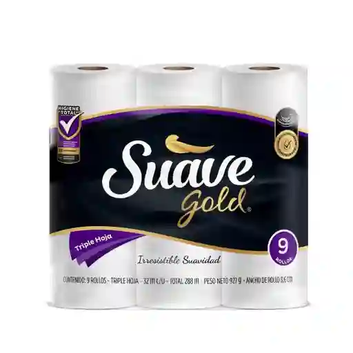 Suave Gold Papel Higiénico Rollo Triple Hoja Soft Care