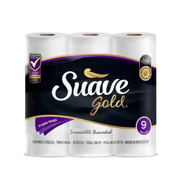 Suave Gold Papel Higiénico Rollo Triple Hoja Soft Care