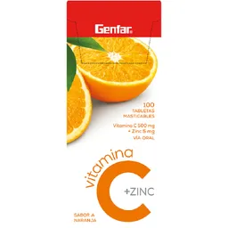 Genfar Vita C + Zinc en Tabletas Masticables Sabor a Naranja