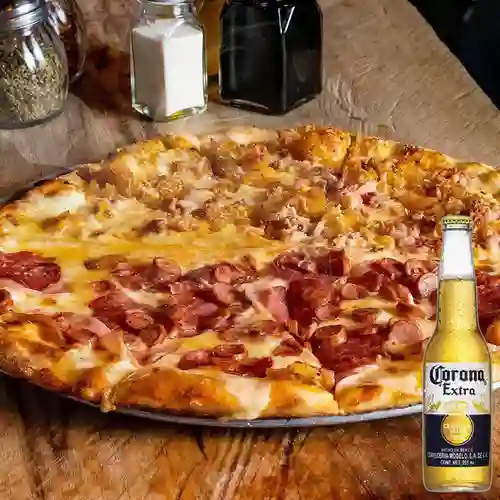 Combo Pizza Personal Clásica + Corona Bot. 355ml