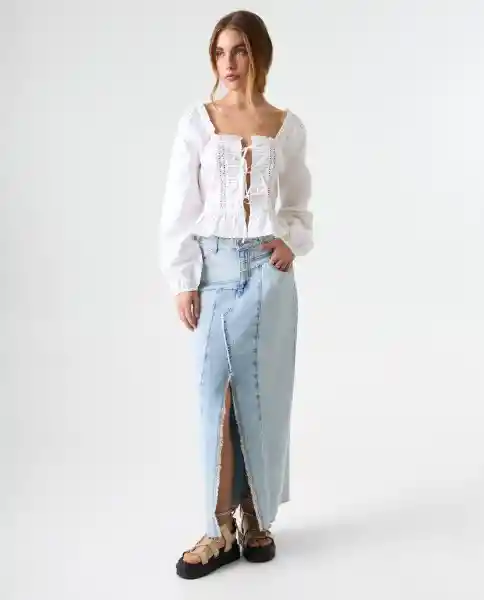 Falda Mujer Azul Talla 6 342G001_AZU114604 Americanino