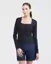 Camiseta Squareneck Negro Noche Ultra Oscuro T. XS Chevignon