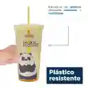 Vaso de Plástico we Bare Bears Con Pitillo Panda Amarillo Miniso