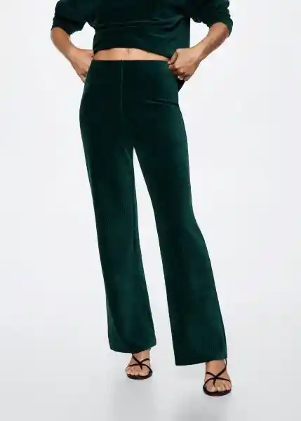Pantalón Pana Verde Talla S Mujer Mango