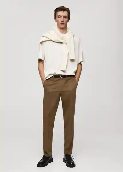 Pantalón Maine Khaki Talla 46 Hombre Mango