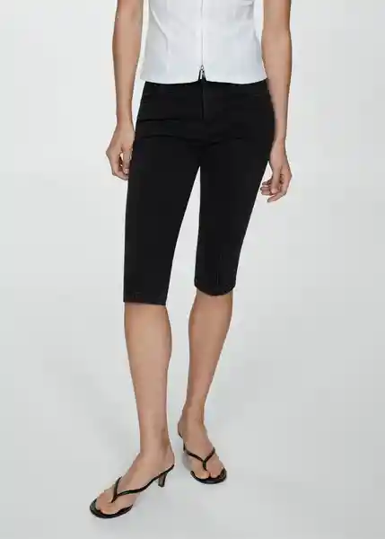 Jean Lora Tejano Negro Talla 34 Mujer Mango