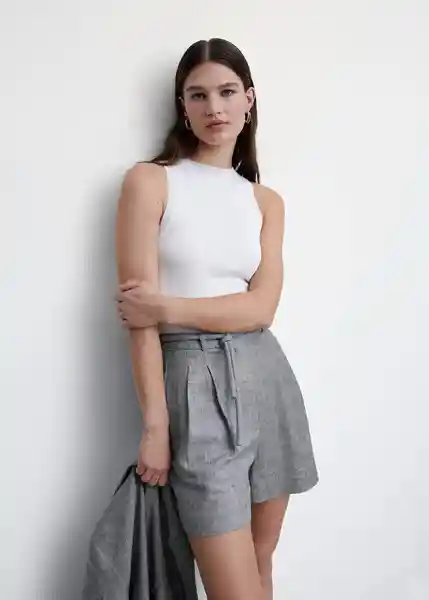 Short Farah Gris Talla 42 Mujer Mango