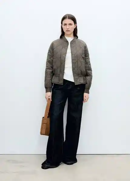 Chaqueta Hawaii Gris Talla M Mujer Mango