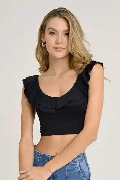 Top Malika Color Negro Talla M Ragged