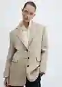 Abrigo up Gris Claro Vigoré Talla S Mujer Mango