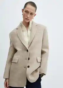 Abrigo up Gris Claro Vigoré Talla S Mujer Mango