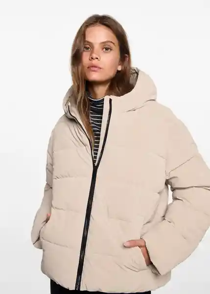 Chamarra Anorak Velvet Beige Talla 23 Teen Niñas Mango