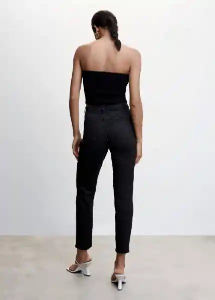 Jeans Newmom Tejano Negro Talla 34 Mujer Mango