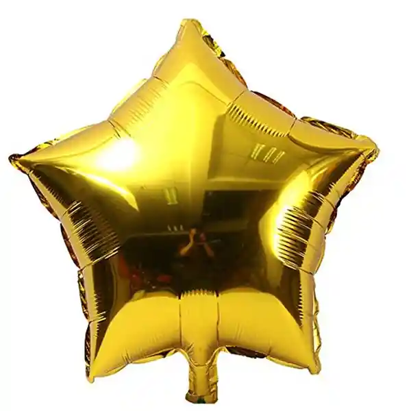 El Tío Globo Estrella Metalizada Dorada Lisa 18