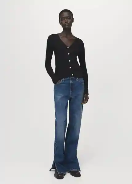 Cárdigan Flurry Negro Talla 28 Mujer Mango