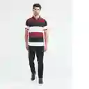 Camiseta Stripes Contrast Hombre Rojo Oscuro Talla XS Chevignon