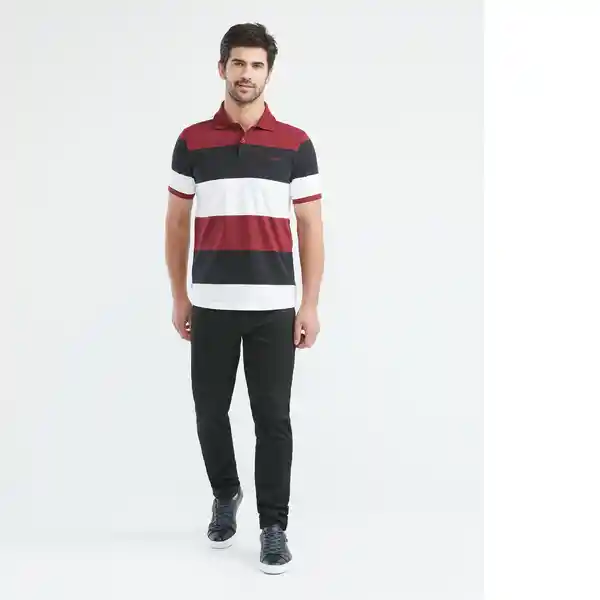 Camiseta Stripes Contrast Hombre Rojo Oscuro Talla XS Chevignon