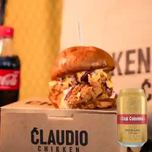 Combo Chikken Burger + Papas + Club Col. Dorada 330ml Lta