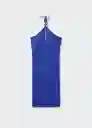 Vestido Trot Azul Talla 18 Mujer Mango