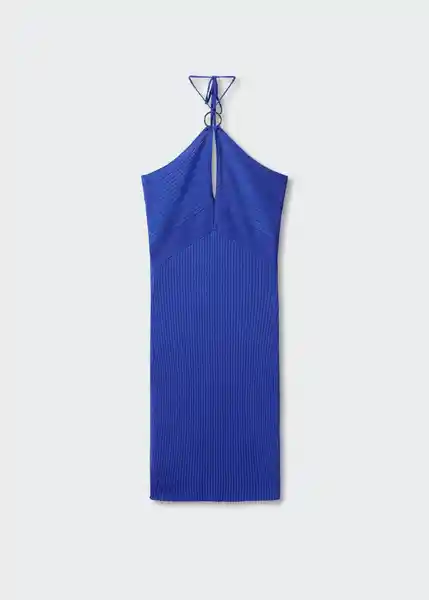 Vestido Trot Azul Talla 18 Mujer Mango