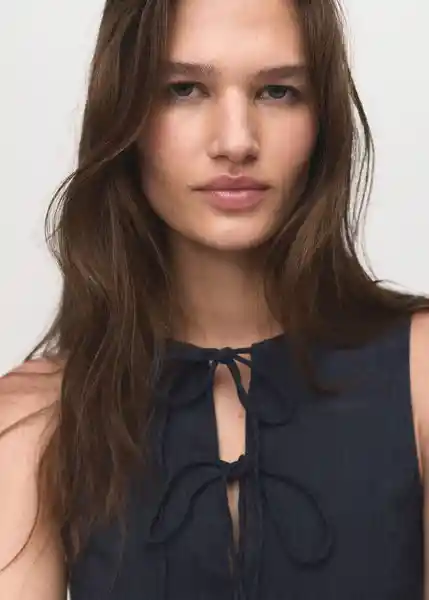 Vestido Deni Azul Talla M Mujer Mango