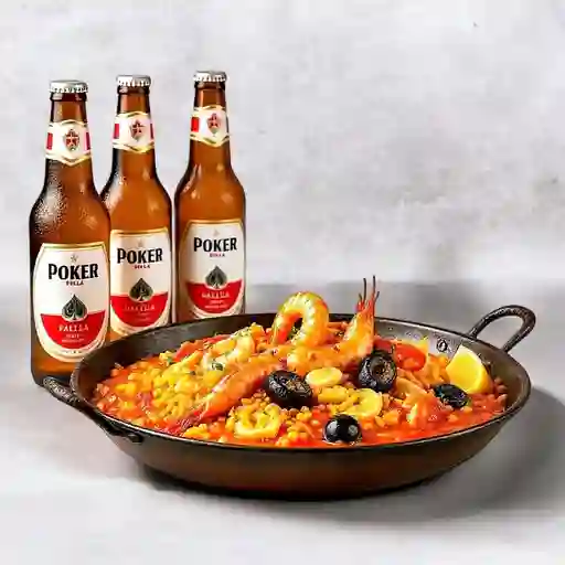 Paella Marinera + 3 Poker