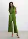 Enterizo Mono Jungla-A Verde Talla M Mujer Mango