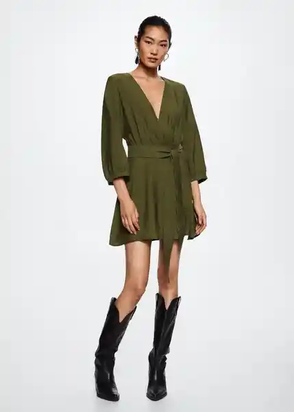 Vestido Amelie-W Khaki Talla L Mujer Mango