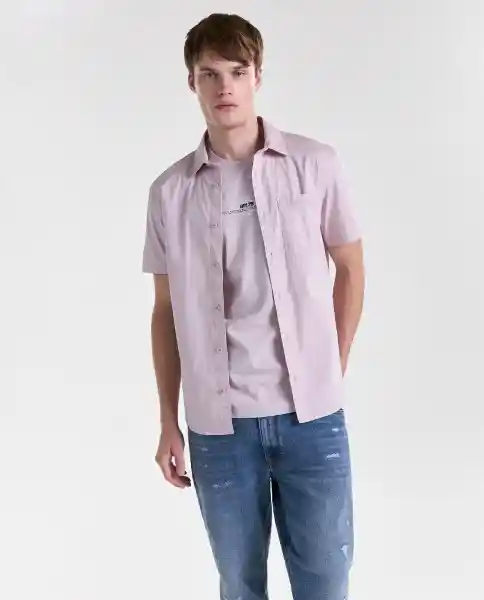 Camisa Hombre Rosado Talla M 819G000_ROS152706 Americanino