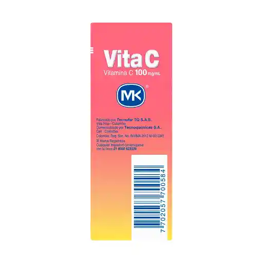 Vita C Vitamina Sabor a Fresa (100 mg /mL )