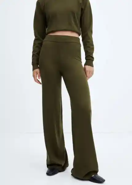 Pantalón Vieira Khaki Talla L Mujer Mango