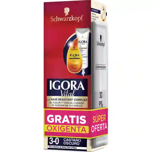 Tinte Igora Vital Tubo 3-0 Castano Oscuro Gratis Oxigenta-