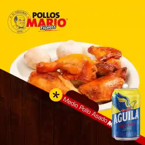 Combo 1/2 Pollo Asado + Cerveza Águila 355 ml