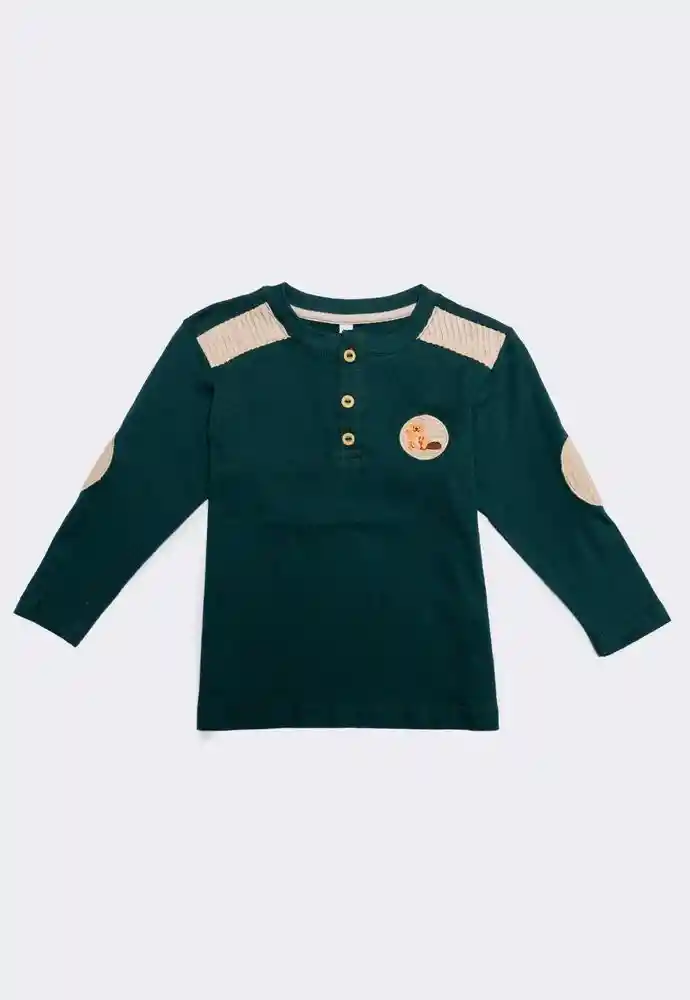 Camiseta Manga Larga 9/12meses-verde