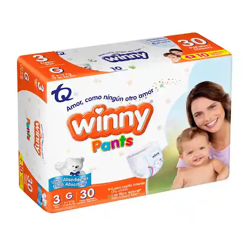 Pañal Winny Pants Etapa 3 Talla G Paquete