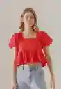 Blusa Manga Corta Rojo Talla L