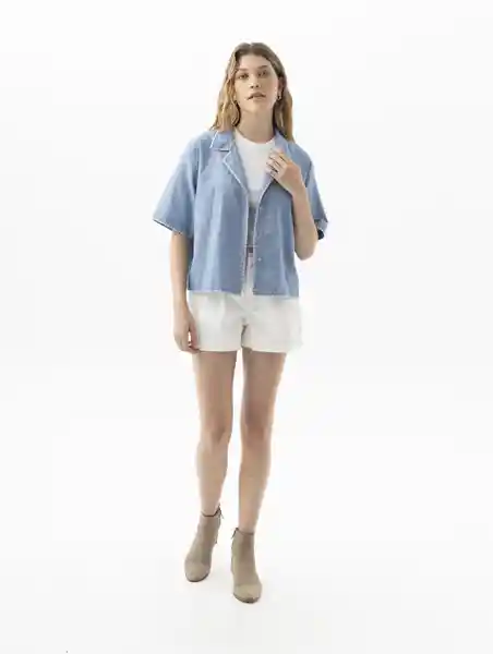 Camisa Mujer Azul Talla S 319f001 Americanino