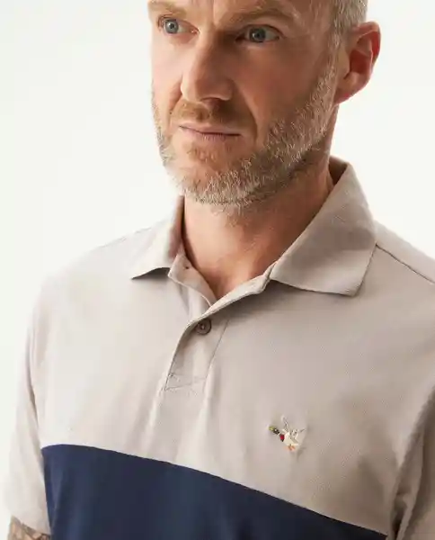 Camiseta Block Polo Hombre Beige Atmósfera Medio T L Chevignon