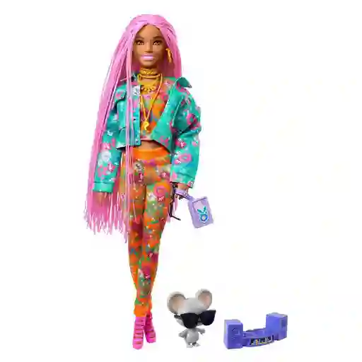 Barbie Muñeca Extra Cabello Rosa