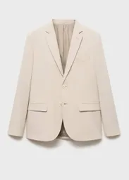 Blazer Americana Paris Beige Talla 48 Hombre Mango