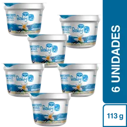 6 x Baby gu Yogurt Entero Sin Dulce Sabor Vainilla