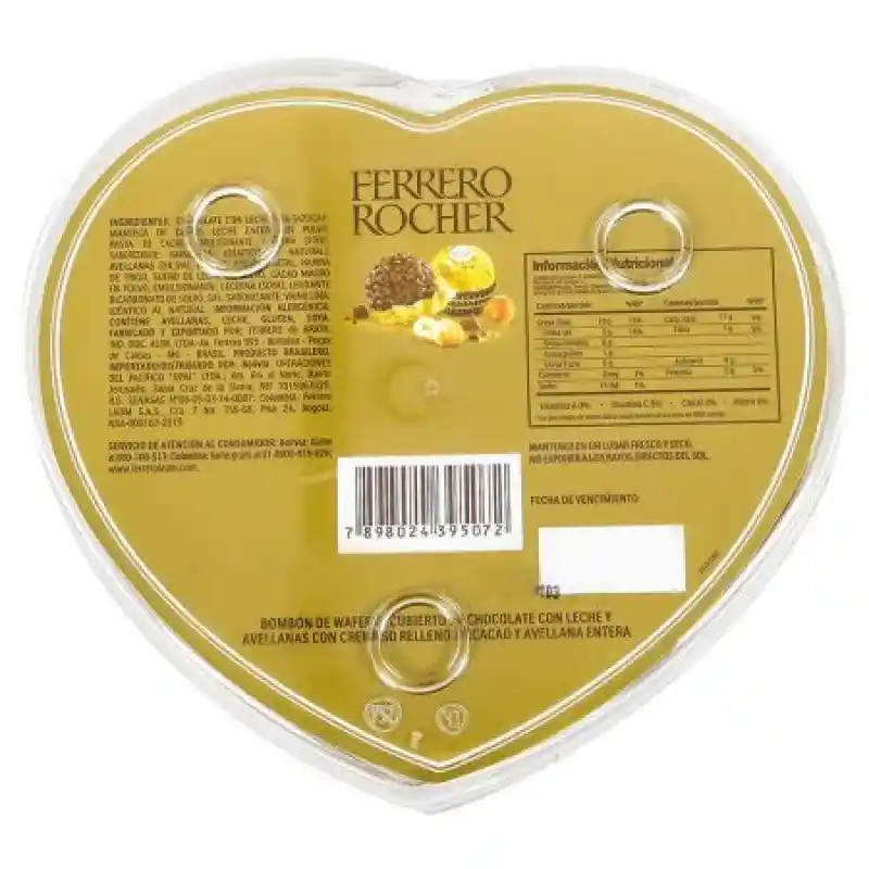 Ferrero Rocher Chocolates en Estuche de Corazón