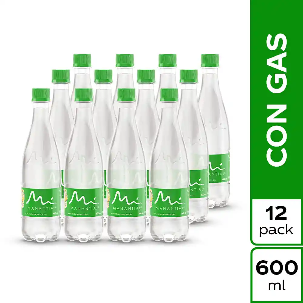 Agua Manantial Con Gas